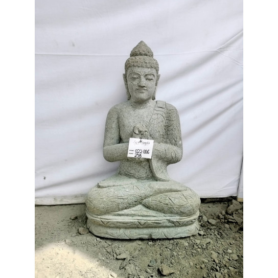 Zen volcanic rock seated buddha statue chakra pose 80 cm