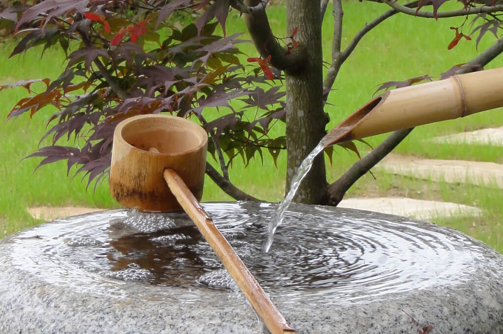 Japanese garden water stone